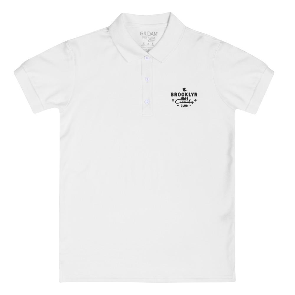 Embroidered Women's Polo Shirt - The Brooklyn Cannabis Club